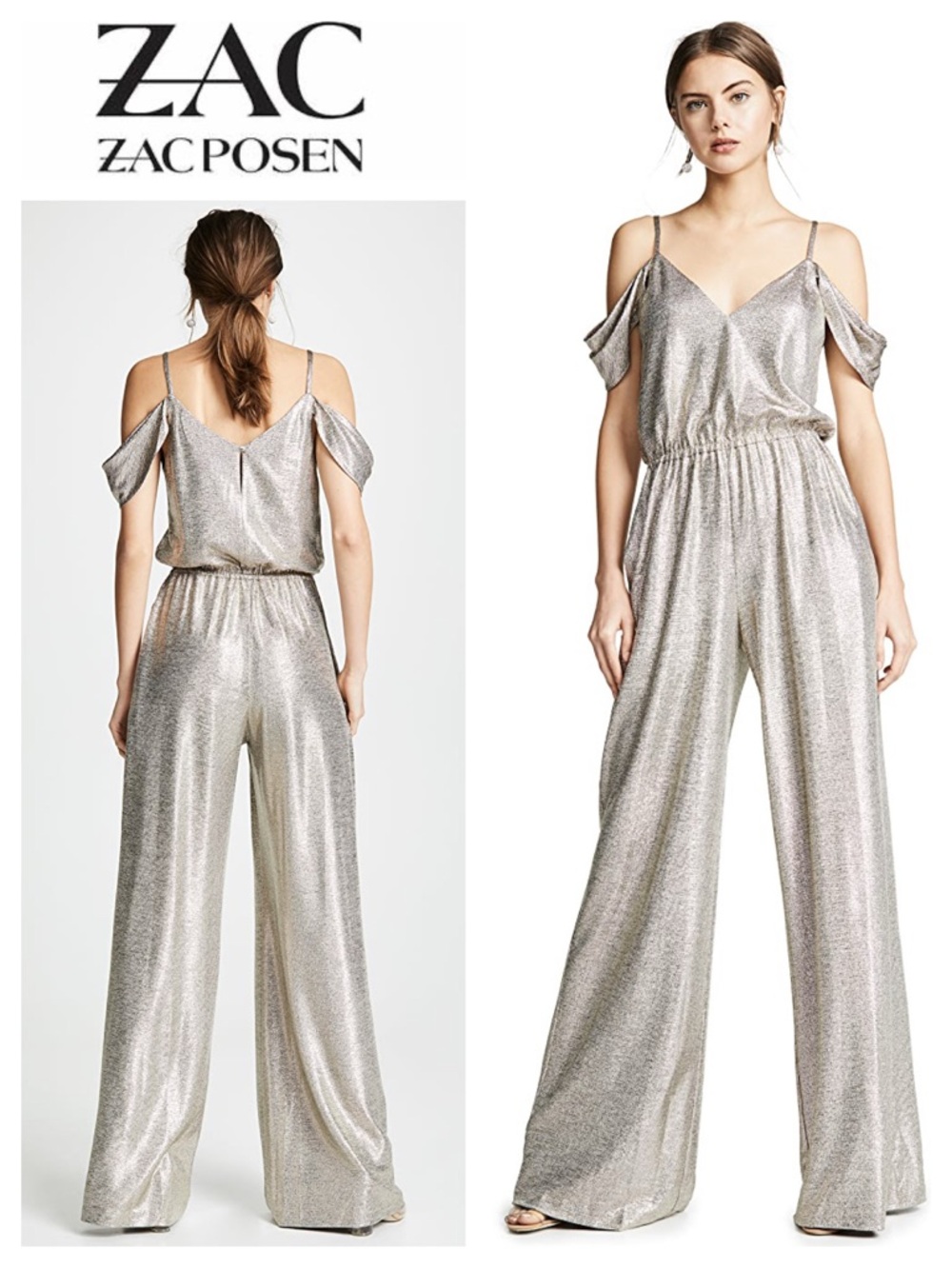 ZAC Zac Posen Rachel Metallic Jumpsuit